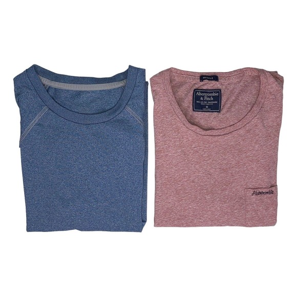 A&F (& unbranded) T-Shirts Lot of 2 Men's Sz Medium Blue Red Muscle Short Sleeve - Picture 2 of 12